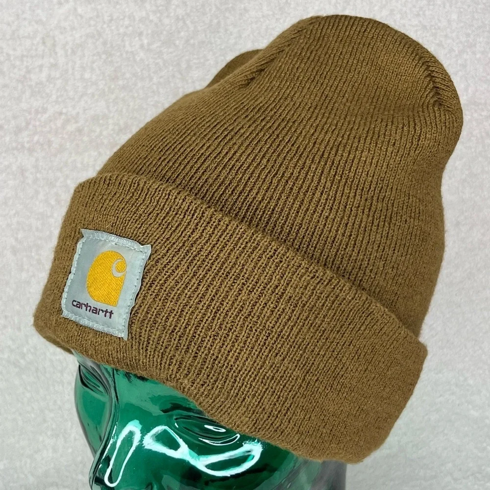Carhartt Knit Beanie Winter Hat-Brown-Snow-Boho-Bohemian-Casual-Classic-Outdoor